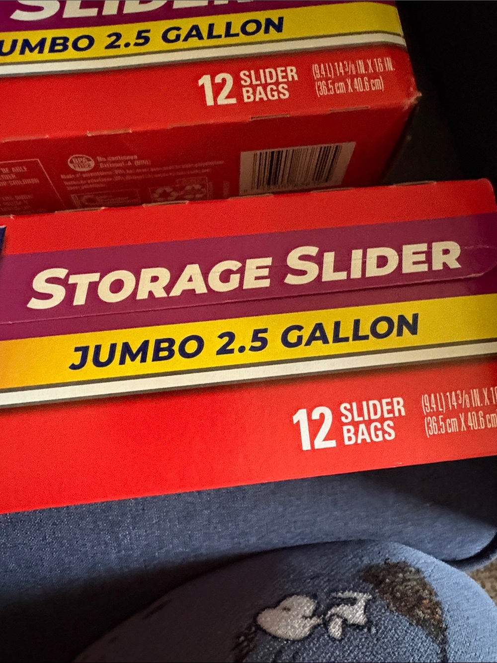 Bundle of 4 Jumbo 2.5 Gallon Storage Slider Bags - Red (12 Count) - Picture 2 of 6